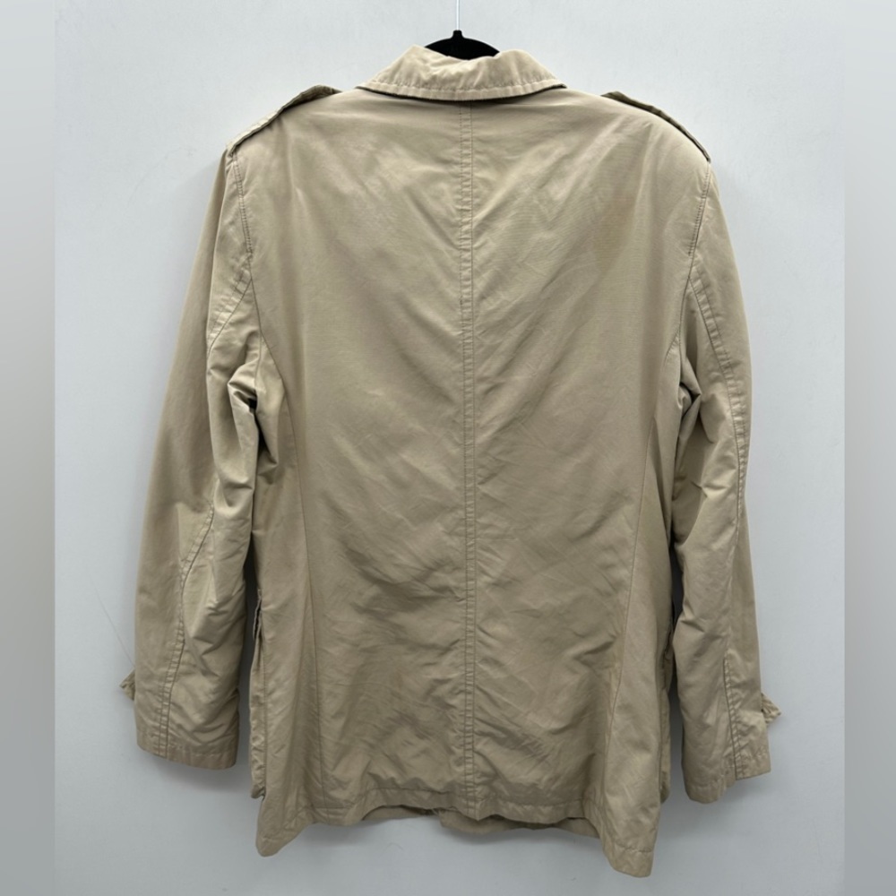 Ted Baker khaki button down purple lined midi length jacket. 3 (med) 38 - Picture 2 of 16